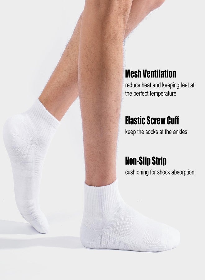 Lapulas Athletic Quarter Socks for Men Women, Cotton Mesh, Cushioned Arch Support, Non-Slip Running Ankle Design, 6 Pack - Image 2